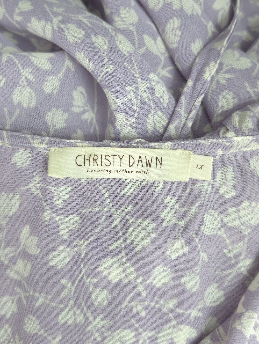Christy Dawn Lilac Floral Vneck Maxi Dress with White Vine Print - Picture 3 of 8